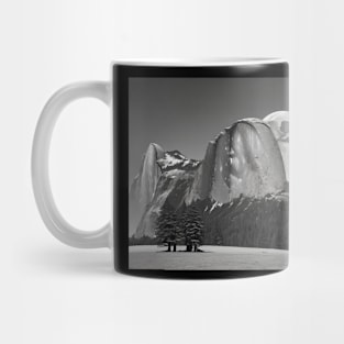 Moon and Half Dome - Reimagined Black and White Landscape Mug